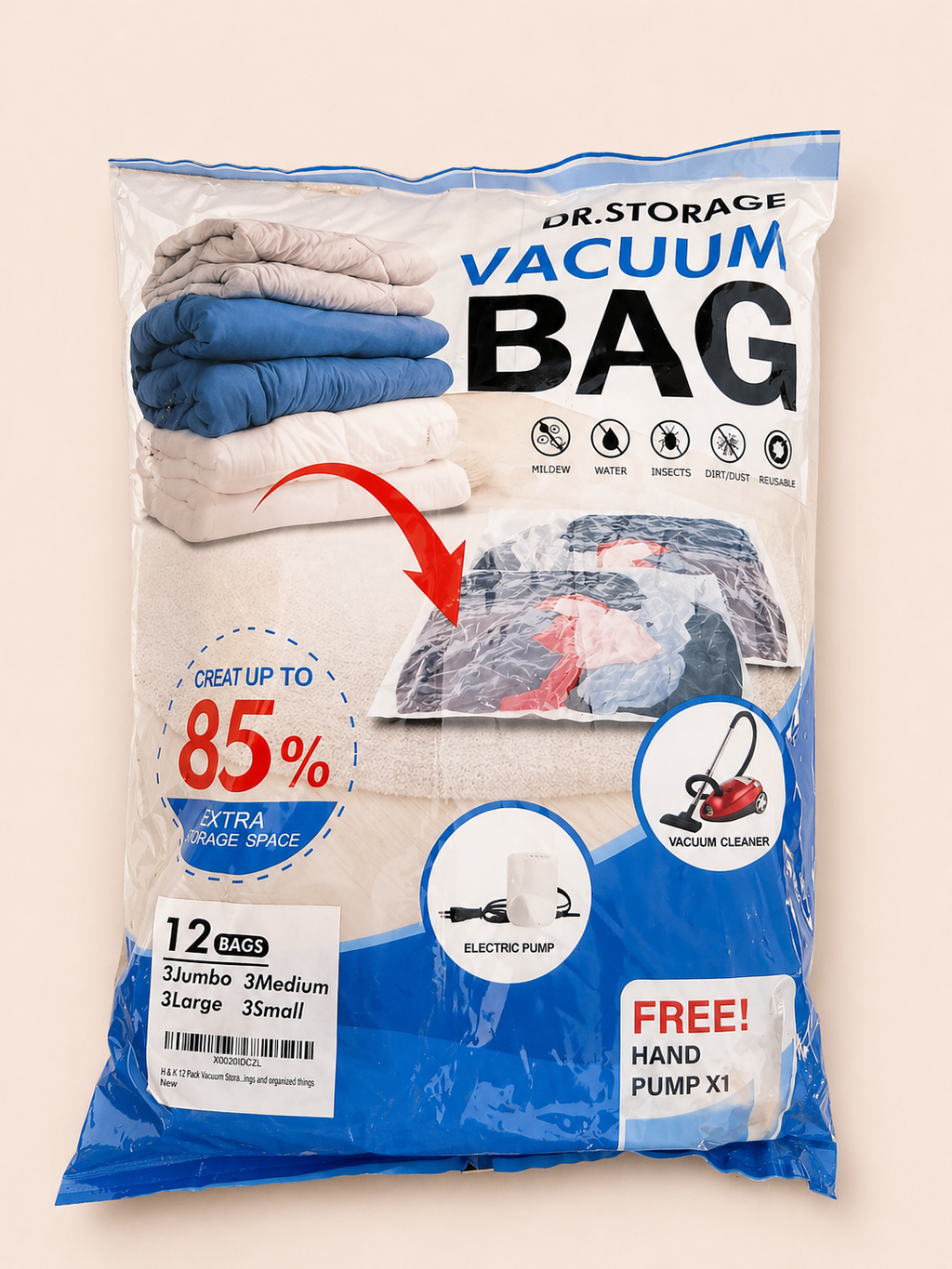 13PCS Vacuum Storage Bags Set – Jumbo Compression