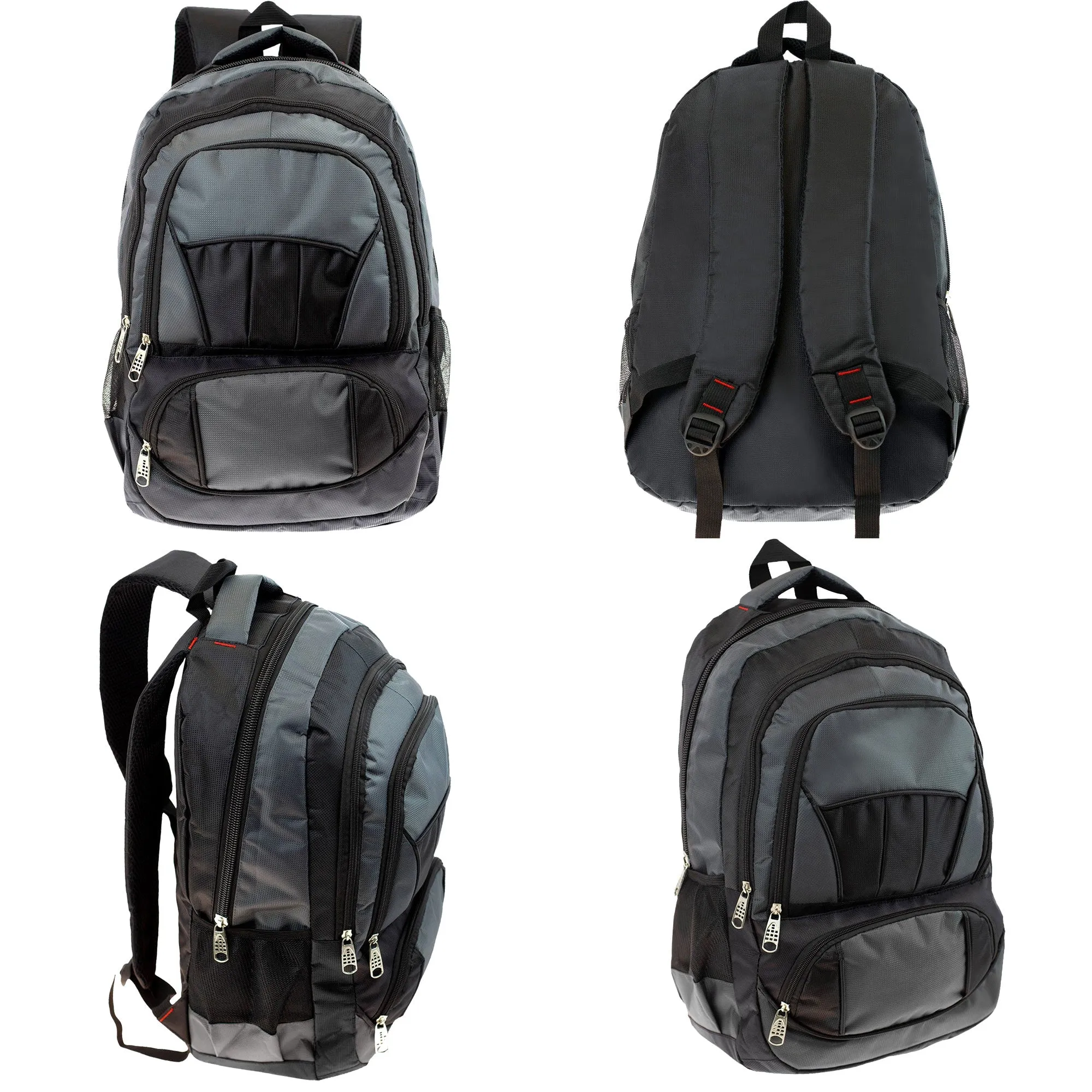 19" Premium Wholesale Backpack in 8 Assorted Colors - Bulk Case of 24