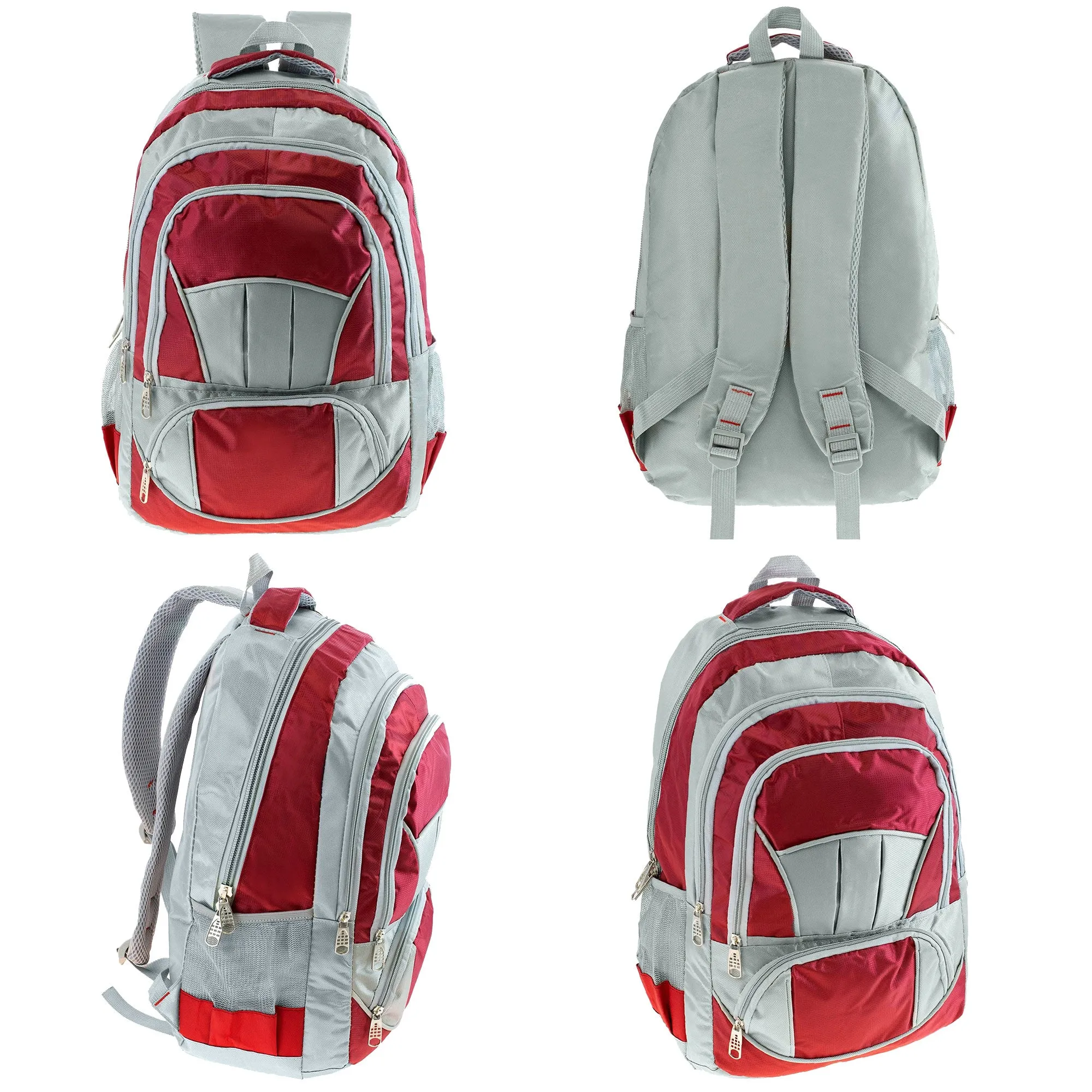 19" Premium Wholesale Backpack in 8 Assorted Colors - Bulk Case of 24