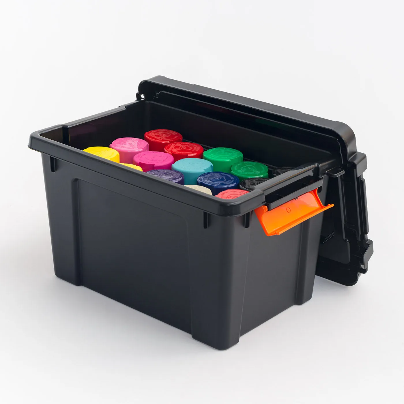 22 Quart  Heavy Duty Plastic Storage Box, Black Pack of 4