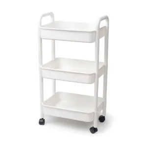 3-Tier Plastic Kitchen Trolley With Wheels