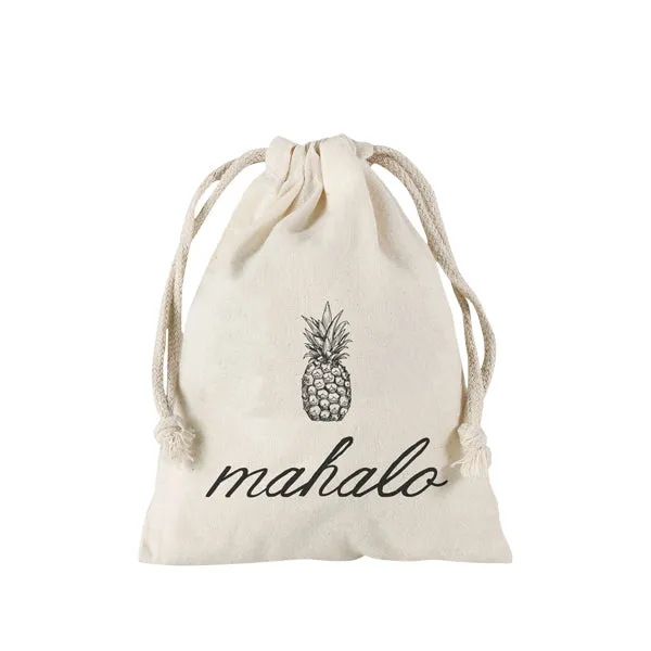 5"x8" Pineapple Mahalo Cursive Pouch