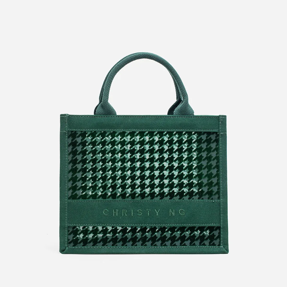 Compact Alyssa Chic Mini Houndstooth Tote Bag