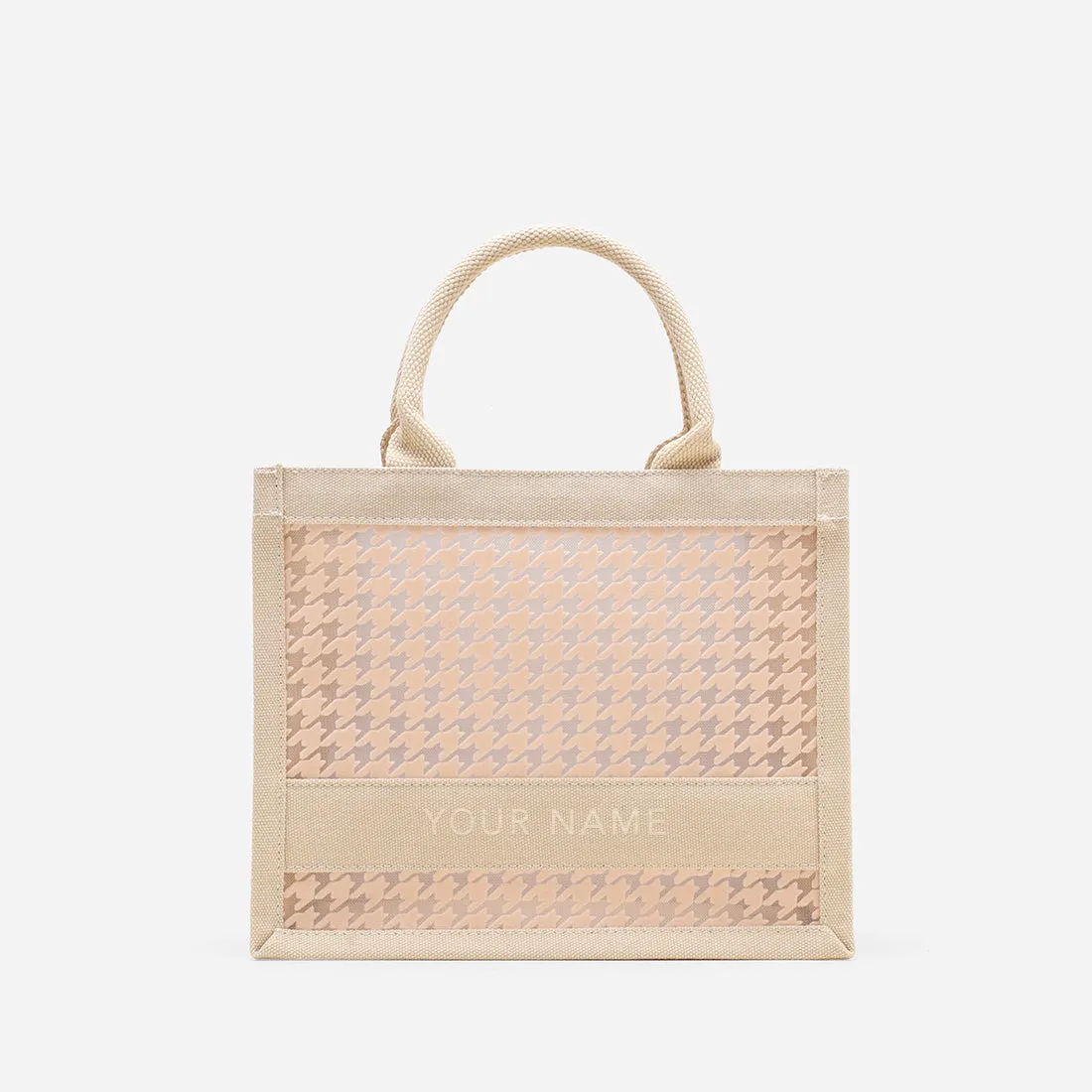 Compact Alyssa Chic Mini Houndstooth Tote Bag