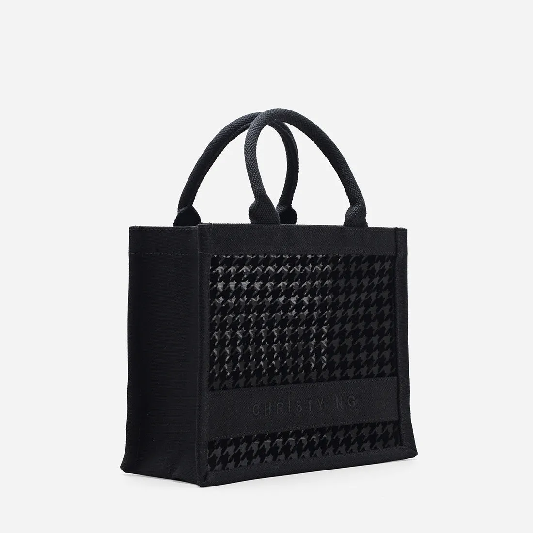 Compact Alyssa Chic Mini Houndstooth Tote Bag