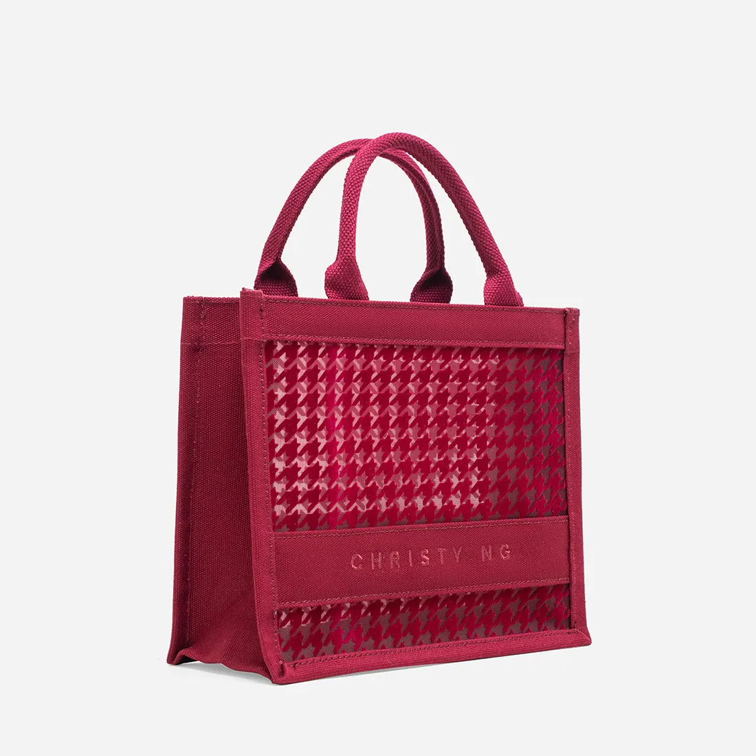 Compact Alyssa Chic Mini Houndstooth Tote Bag