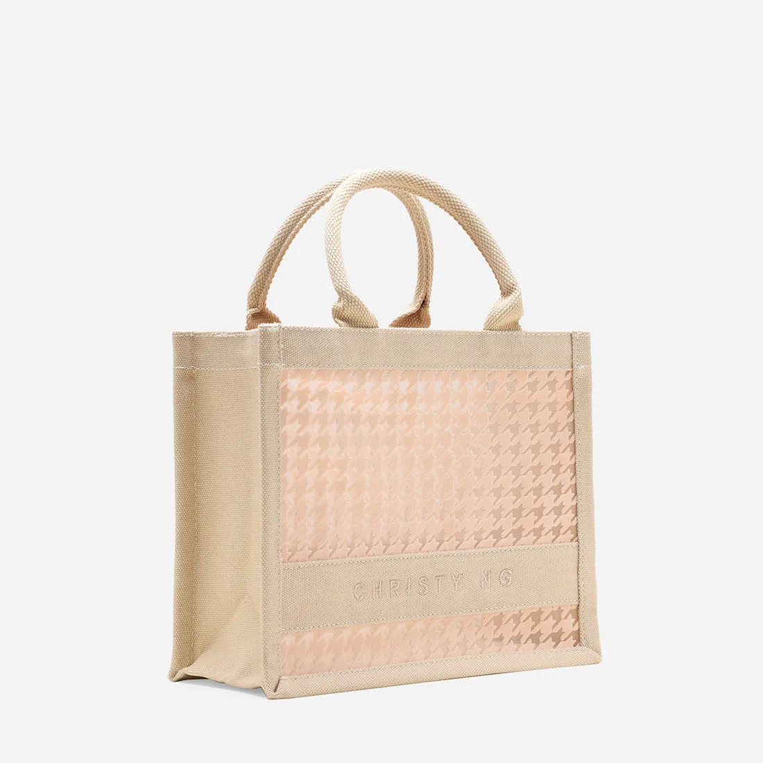 Compact Alyssa Chic Mini Houndstooth Tote Bag