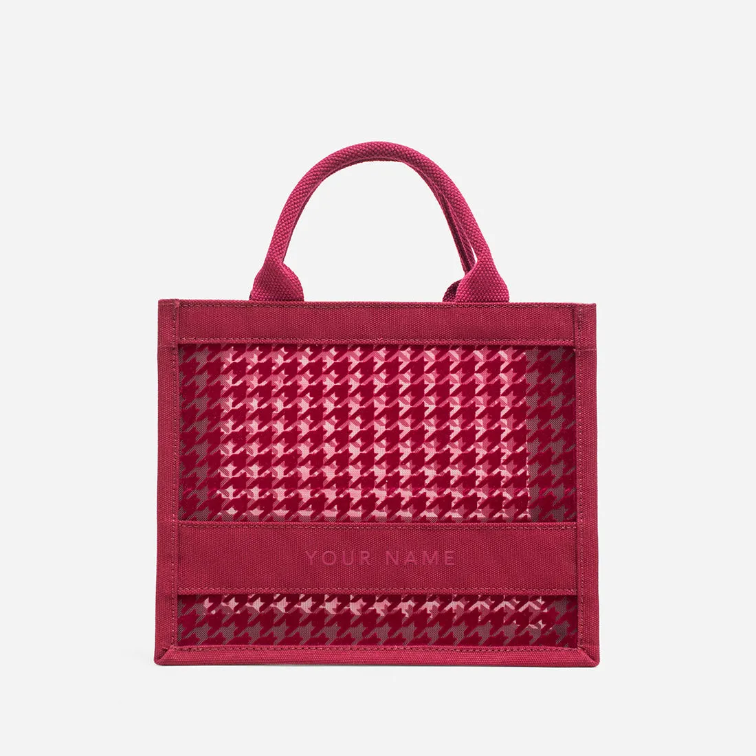 Compact Alyssa Chic Mini Houndstooth Tote Bag