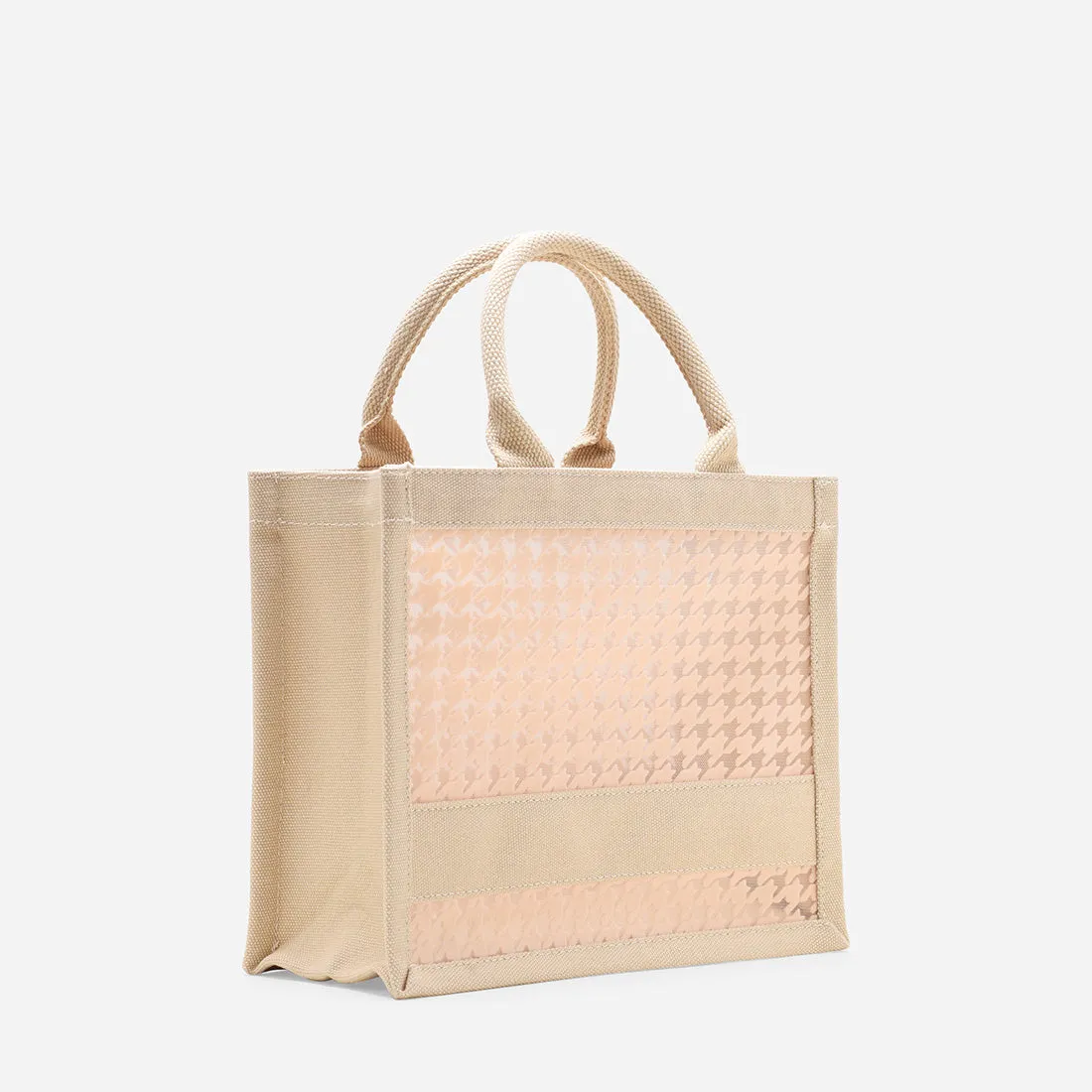 Compact Alyssa Chic Mini Houndstooth Tote Bag