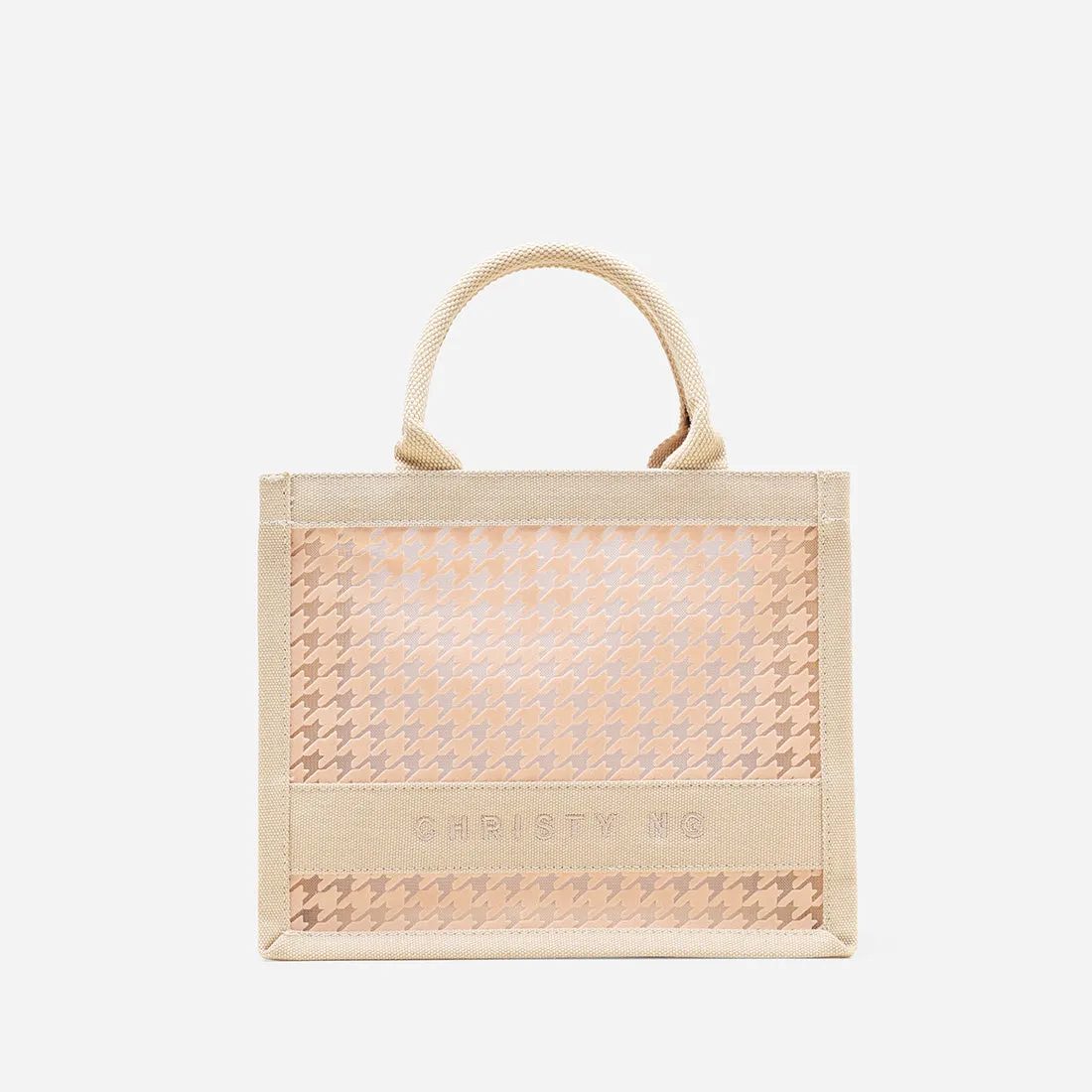 Compact Alyssa Chic Mini Houndstooth Tote Bag