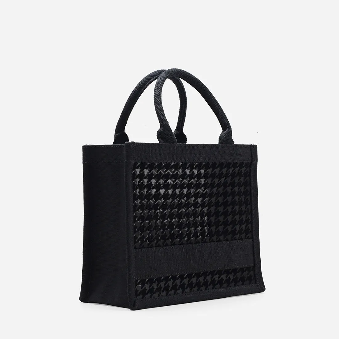 Compact Alyssa Chic Mini Houndstooth Tote Bag