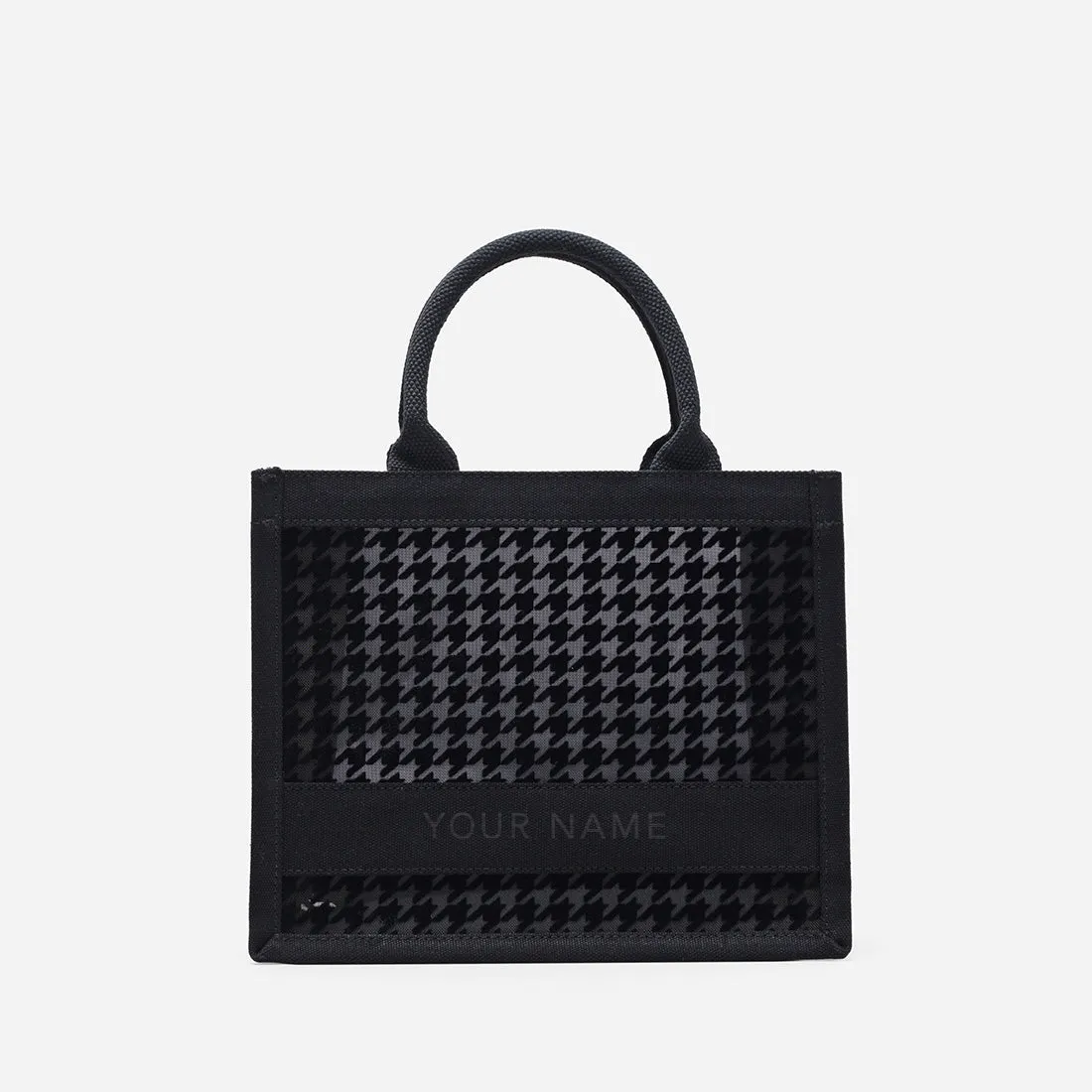 Compact Alyssa Chic Mini Houndstooth Tote Bag