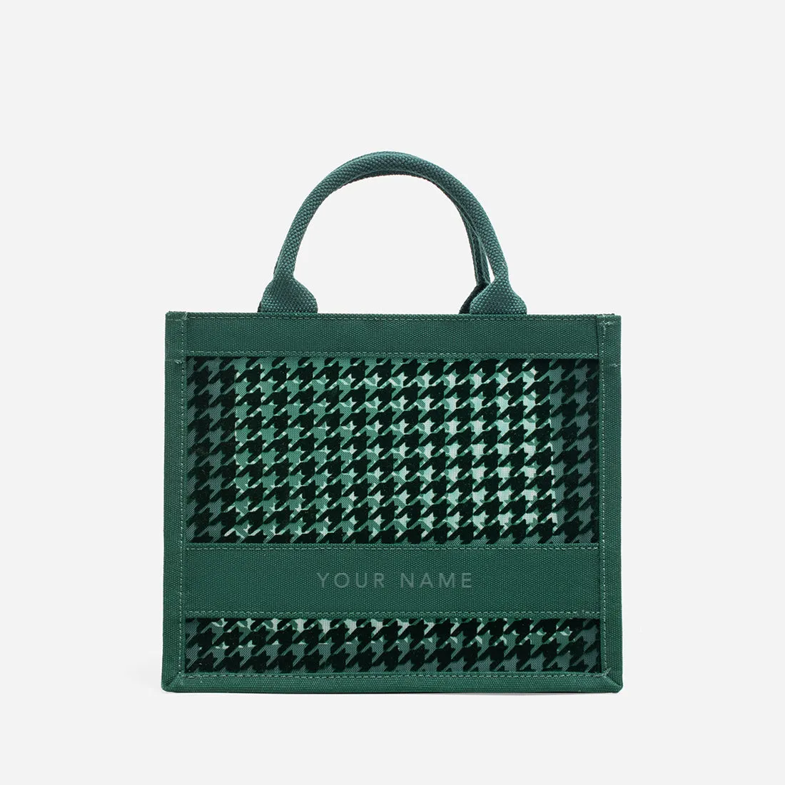 Compact Alyssa Chic Mini Houndstooth Tote Bag