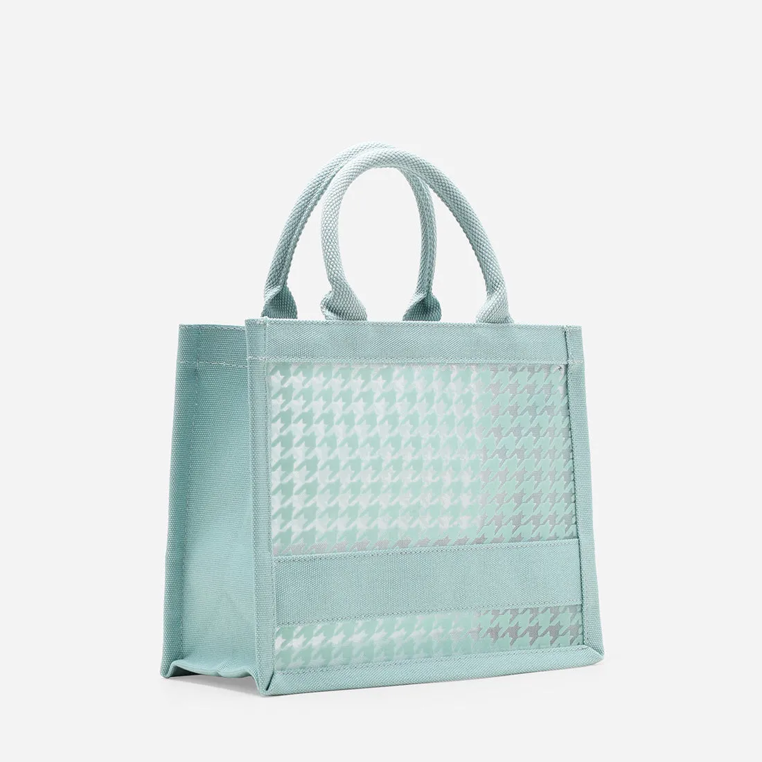 Compact Alyssa Chic Mini Houndstooth Tote Bag