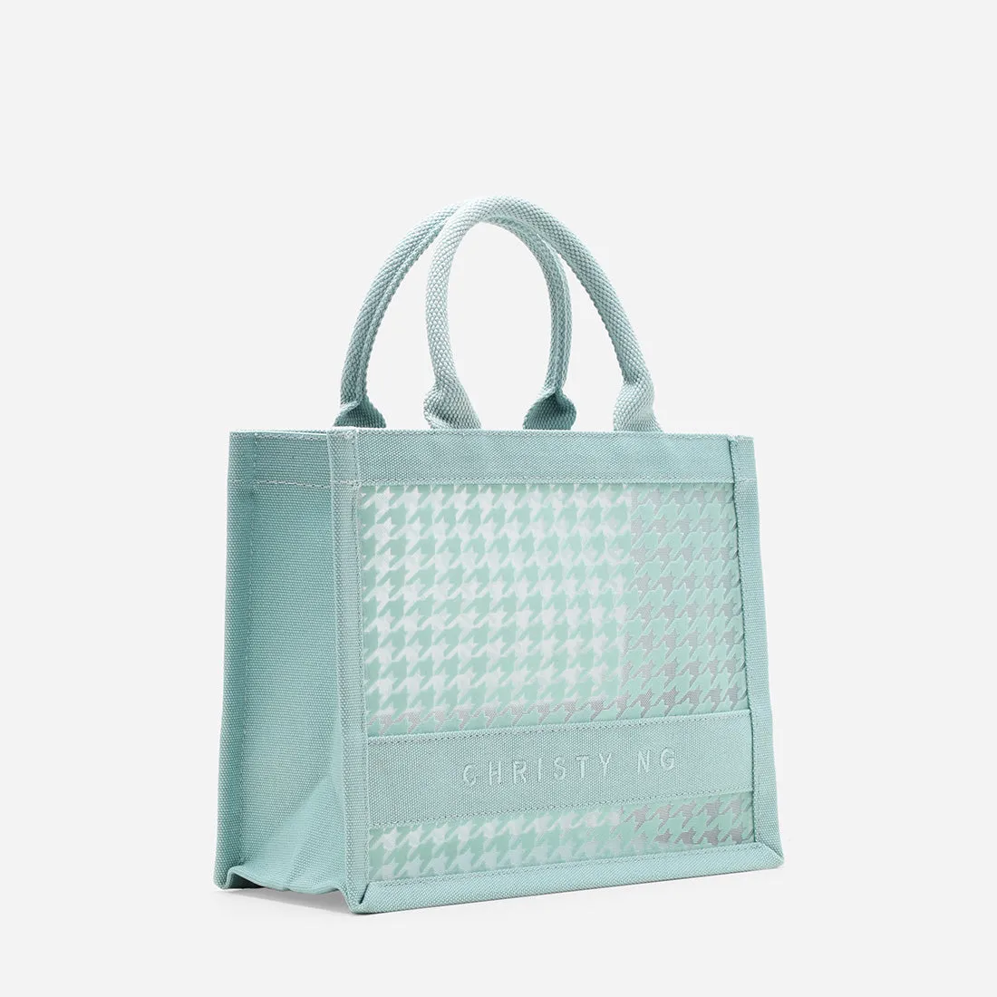 Compact Alyssa Chic Mini Houndstooth Tote Bag