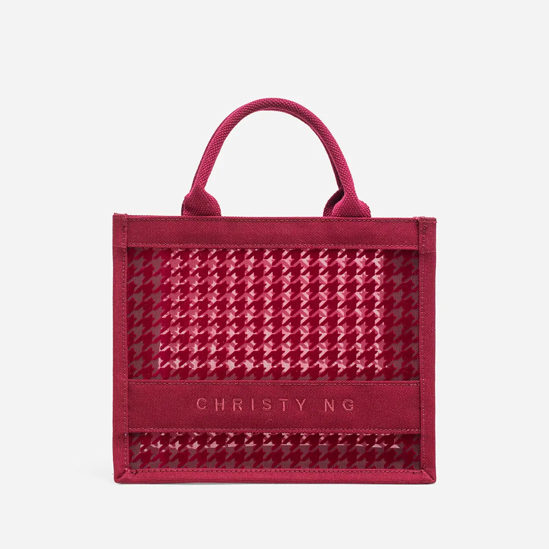 Compact Alyssa Chic Mini Houndstooth Tote Bag