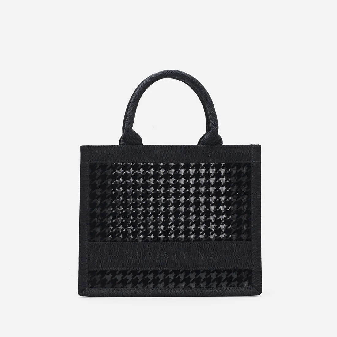 Compact Alyssa Chic Mini Houndstooth Tote Bag