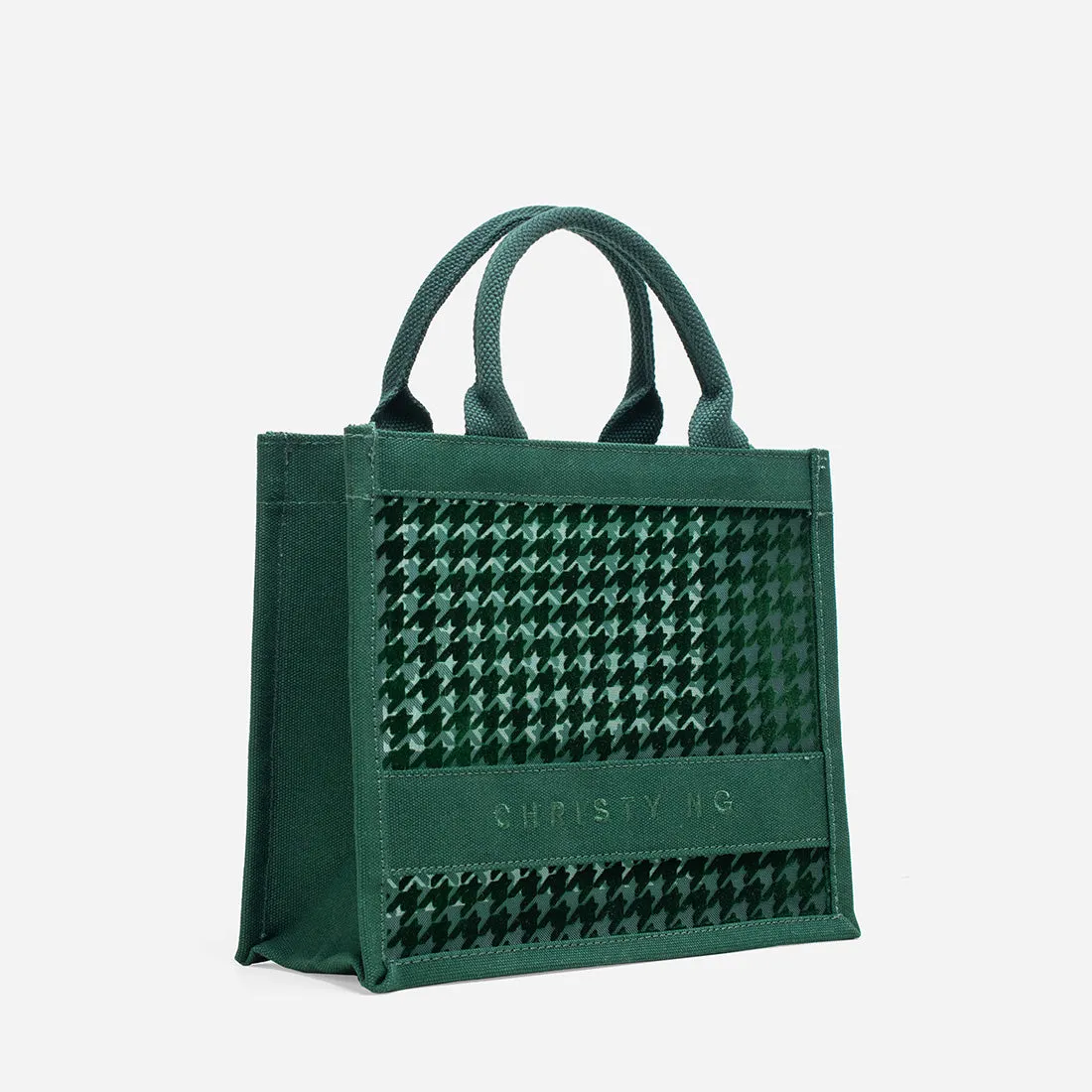 Compact Alyssa Chic Mini Houndstooth Tote Bag