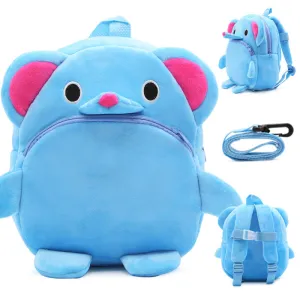 Anti-lost cute blue elephant backpack