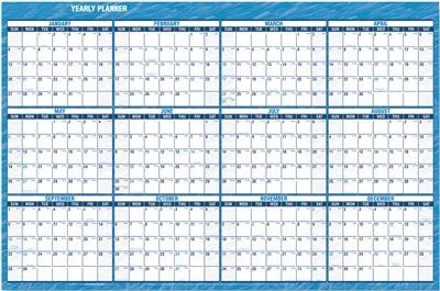 At-A-Glance Reversible/Erasable Horizontal Format Dated Yearly Wall Planner 48 X 32