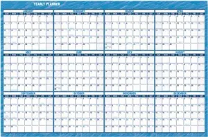 At-A-Glance Reversible/Erasable Horizontal Format Dated Yearly Wall Planner 48 X 32