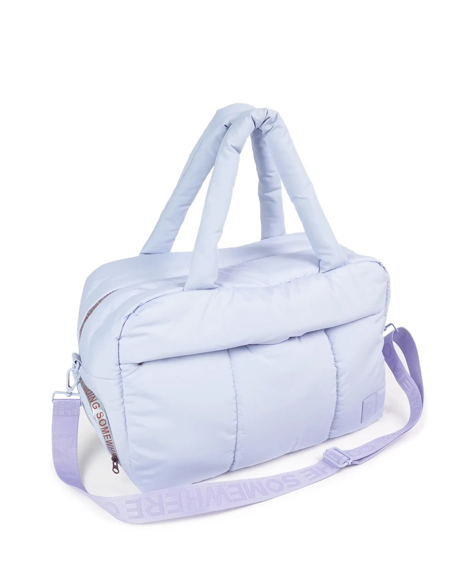 Durable Baby Blue Marshmallow-Textured Duffle Bag