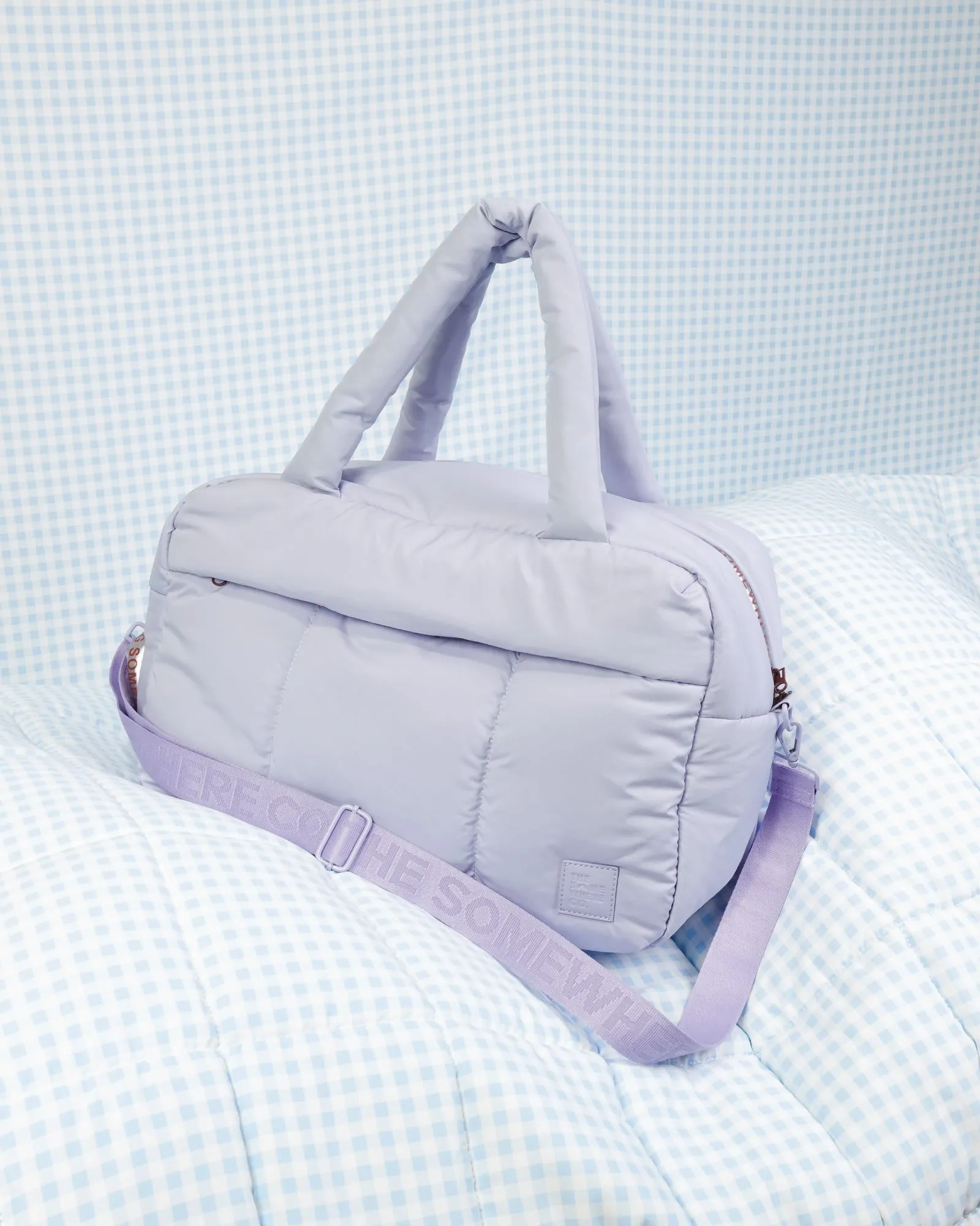 Durable Baby Blue Marshmallow-Textured Duffle Bag