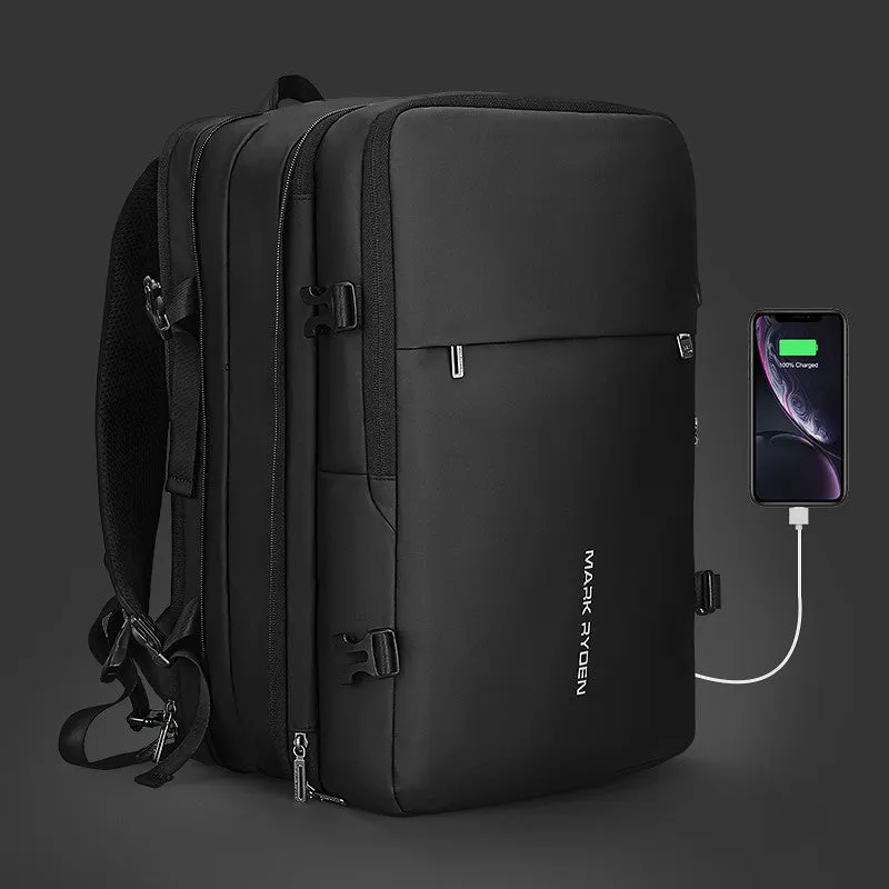 Backpack with Expandable for Men Commuting 37L USB Recharging Travel Backpack