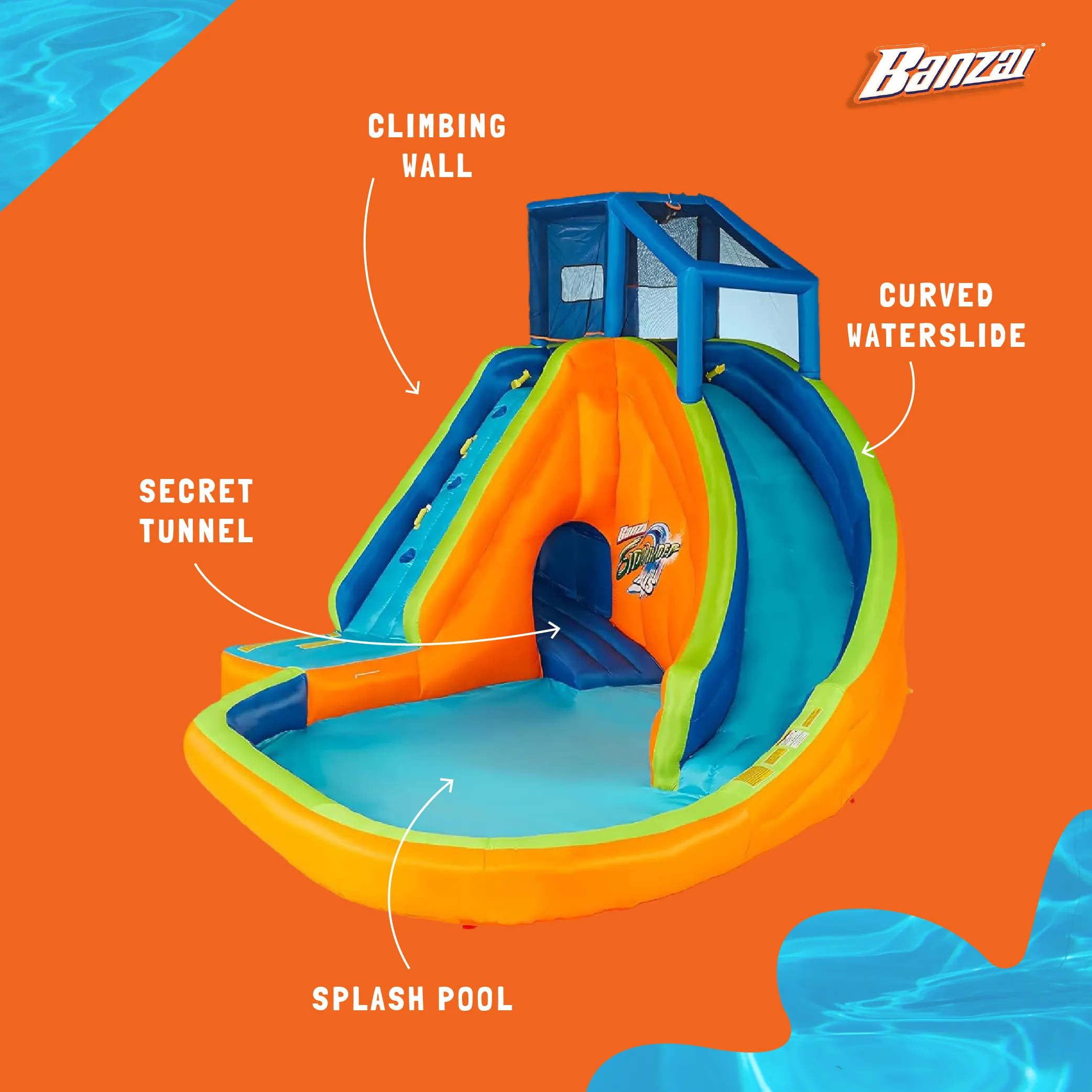 Banzai Sidewinder Falls Inflatable Water Park Pool (Open Box) (2 Pack)