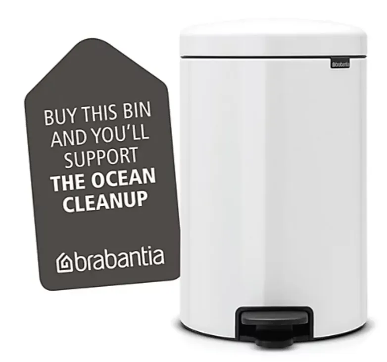 Brabantia NewIcon Step Trash Can – White – 1.3 Gal