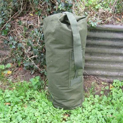 British Cotton-canvas Kit Bag. Used/Graded. Olive Green.