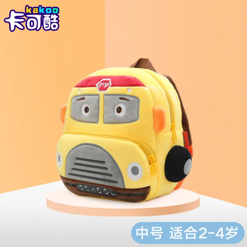 Cartoon school bus plush children's backpack