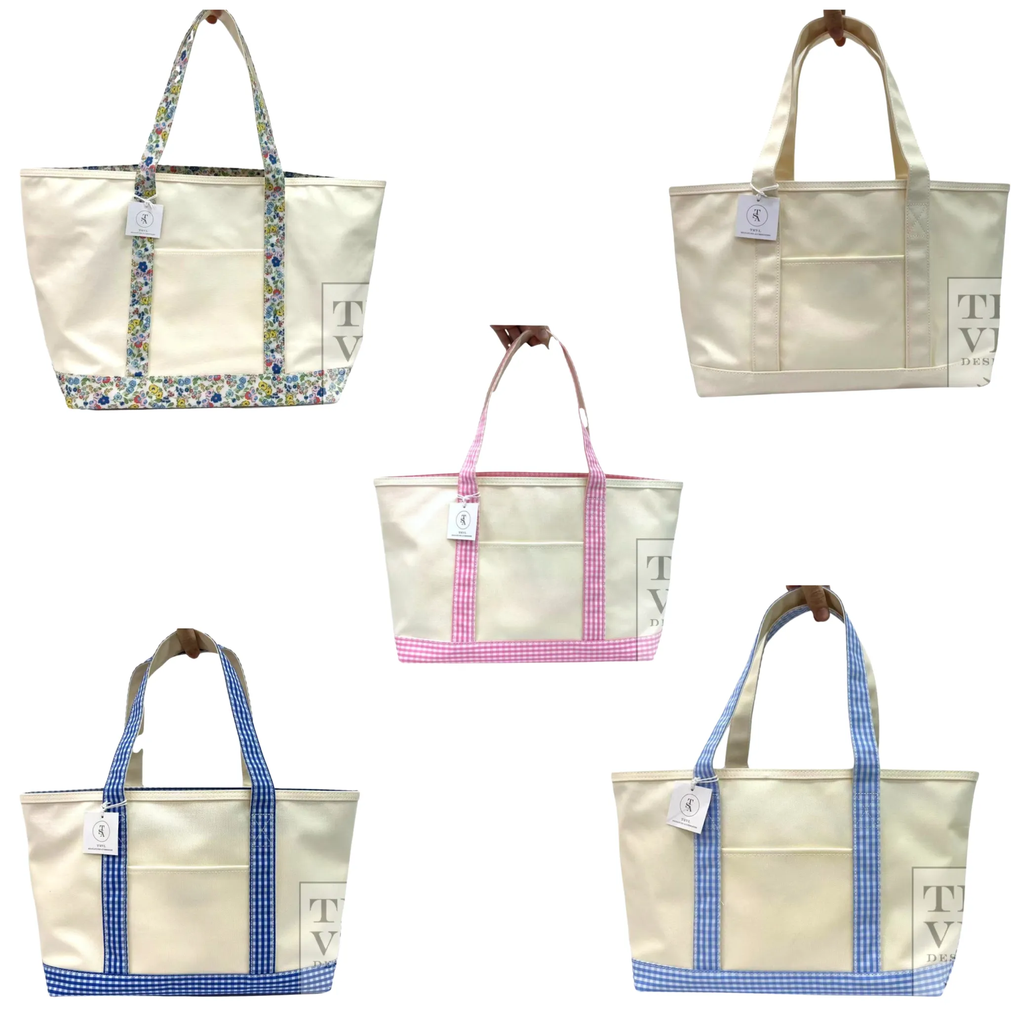 Coated Canvas Medium Tote (5 color options)