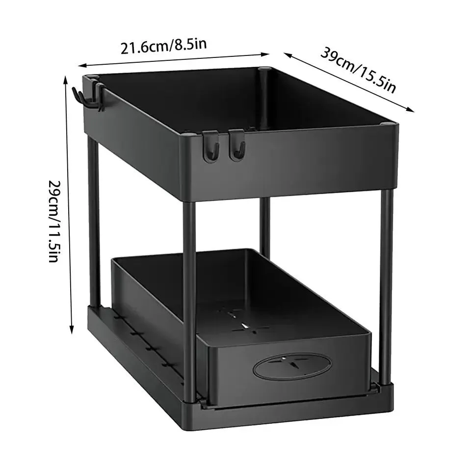 DUAL LAYERS KITCHEN SEASONING STORAGE RACK