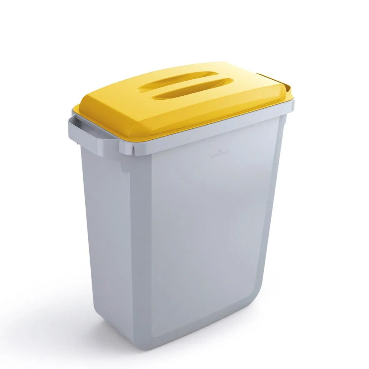 Durable DURABIN Grey Rectangular Recycling Bin   Yellow Lid | Food Safe | 60L