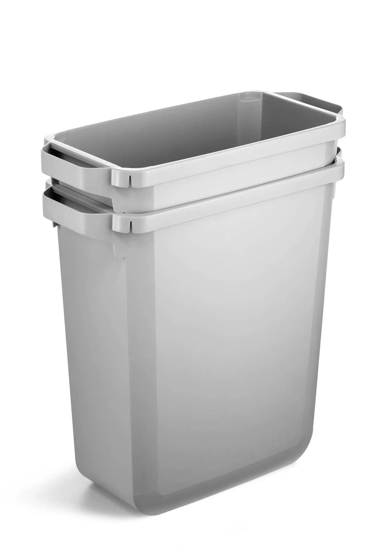 Durable DURABIN Grey Rectangular Recycling Bin   Yellow Lid | Food Safe | 60L