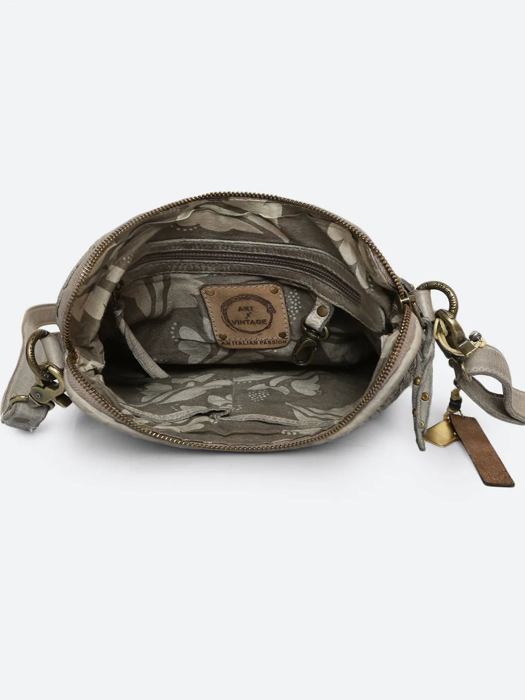 Eve: Grey Square Knot Small Crossover Bag