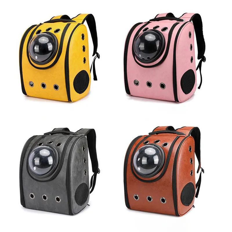 Explosive Cat Bag Go Out Portable Cat Cage Space Bag Pet Backpack Dog Bag Cat PU Bag Cat Backpack