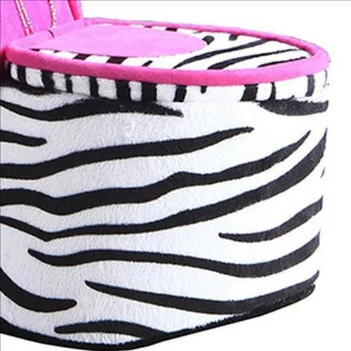 High Heel Zebra Shoe Jewelry Box with 3 Hooks, Multicolor By Casagear Home