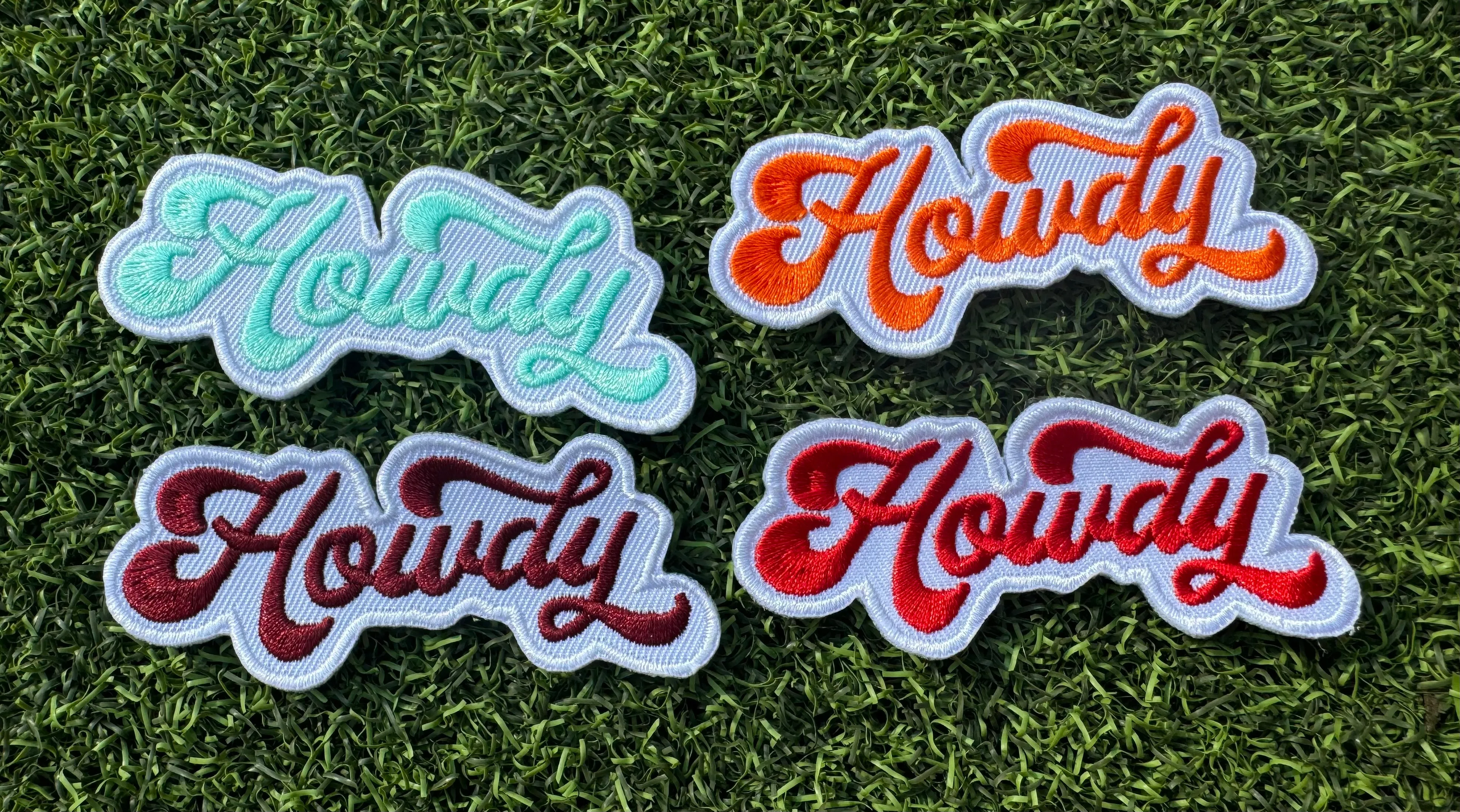 Howdy Script Iron On Patches (Various Color Options)