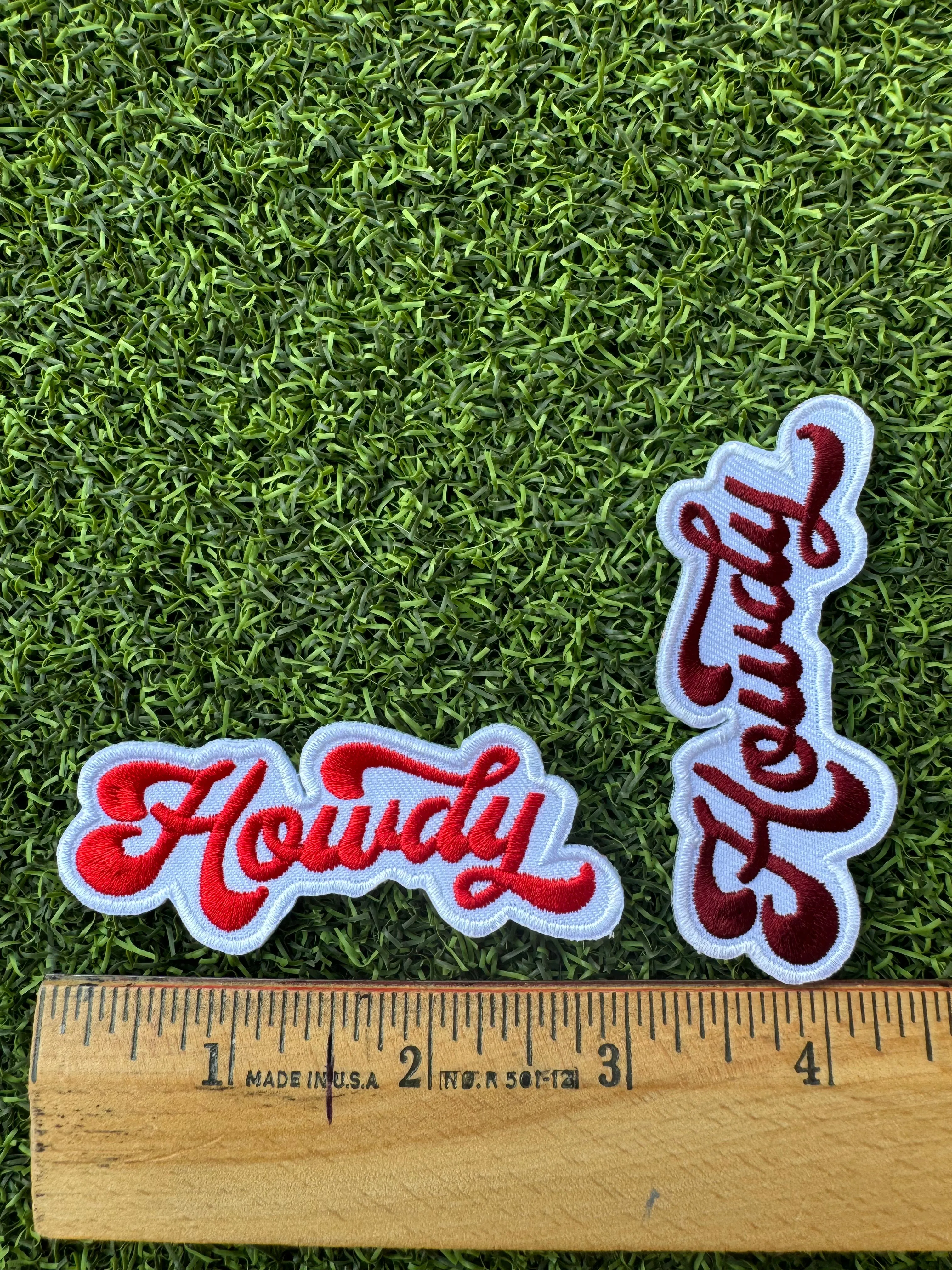 Howdy Script Iron On Patches (Various Color Options)