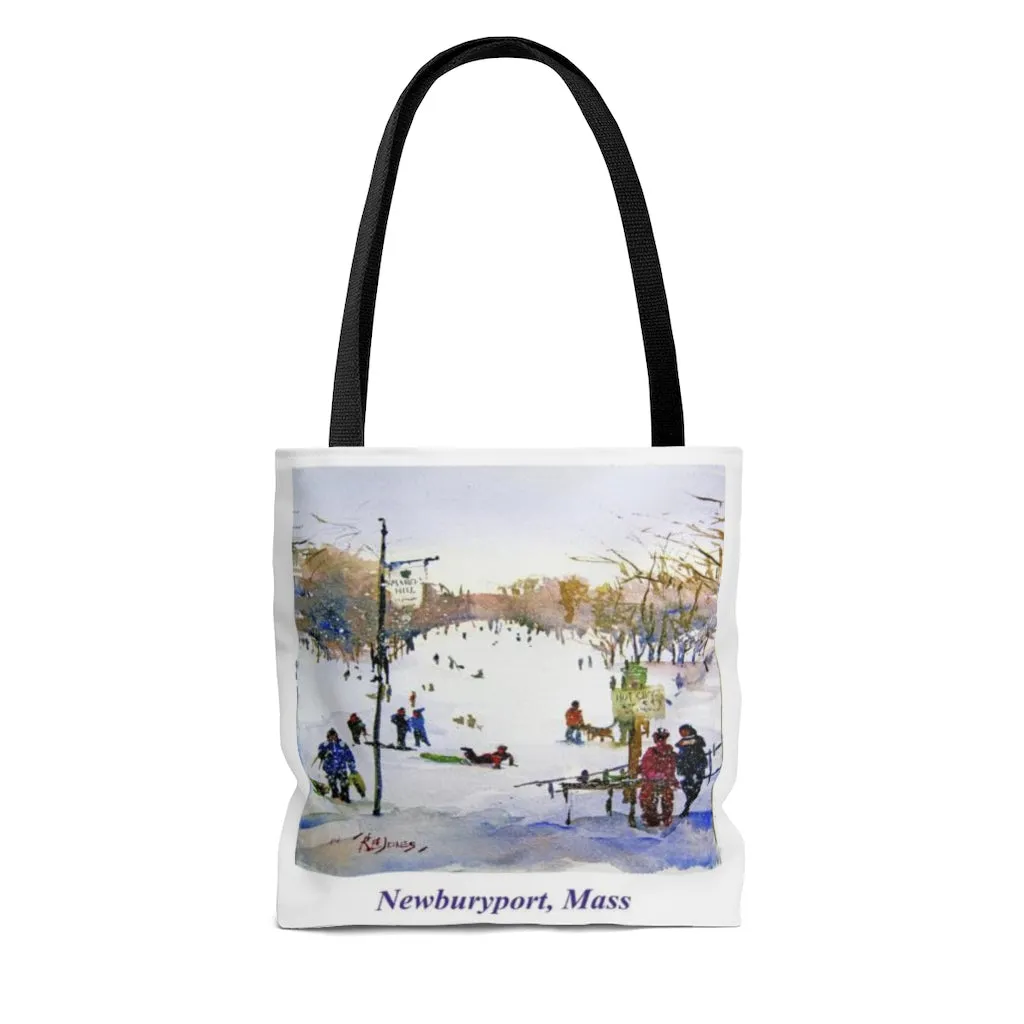 Ice Skating at the Mall Tote Bag by Richard Burke Jones