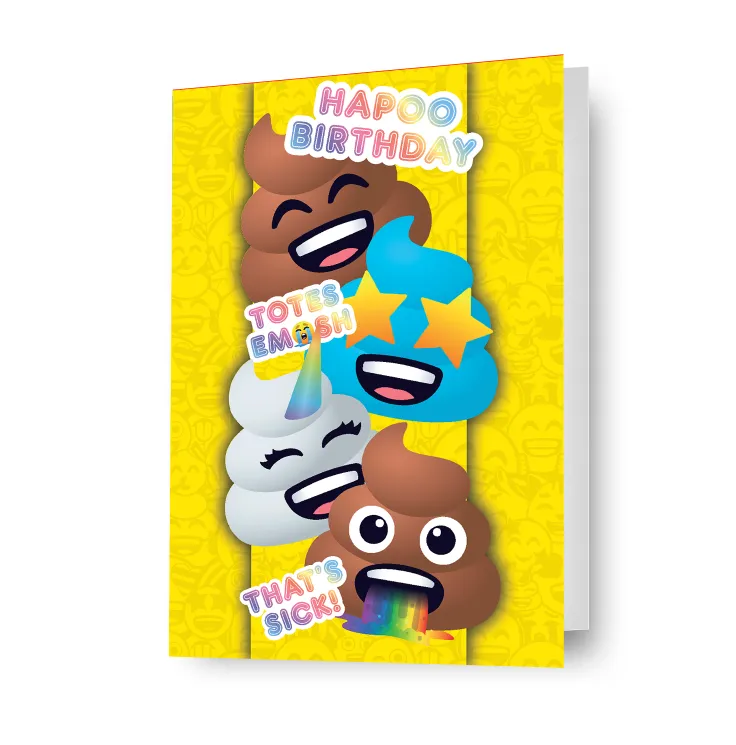 JoyPixels Emoji Pop-Up 'Hapoo Birthday' Card