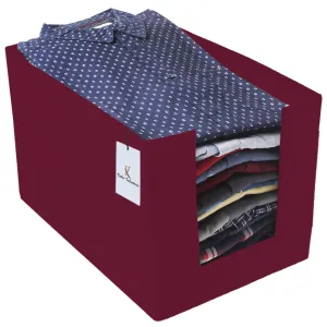 Kuber Industries Non Woven Shirt Stacker Wardrobe Organizer Set, Maroon-CTLTC31840