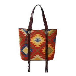 M&F Women's Brynlee Red Aztec Conceal Carry Tote Bag