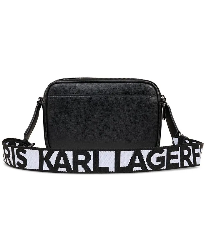 Maybelle double zip shoulder bag with pendant KARL LAGERFELD PARIS, black