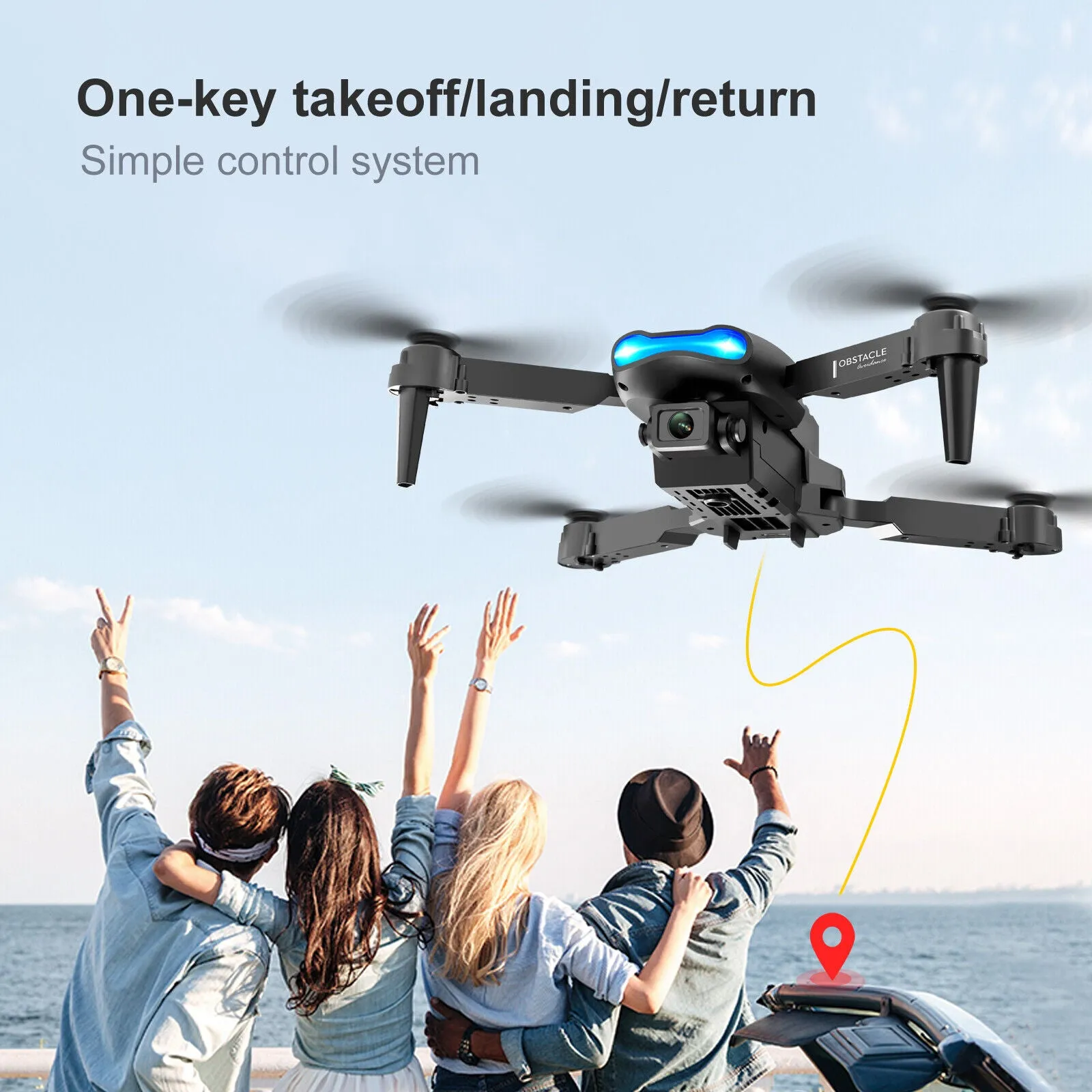 MMQuadAirX™ 4K Ultra-HD Dual Camera GPS Drone - Quadcopter, 4G, Pro, Foldable RC