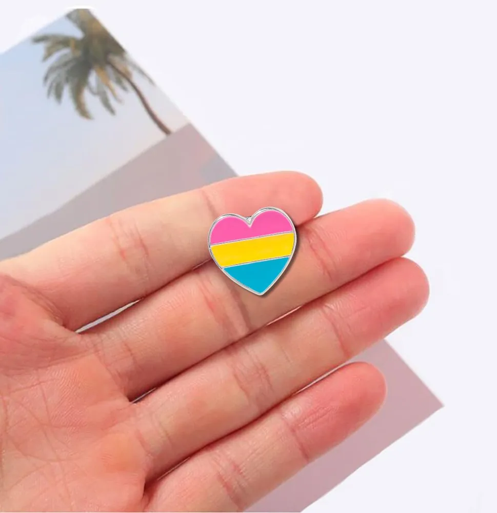 Pansexual Heart Pride Pins