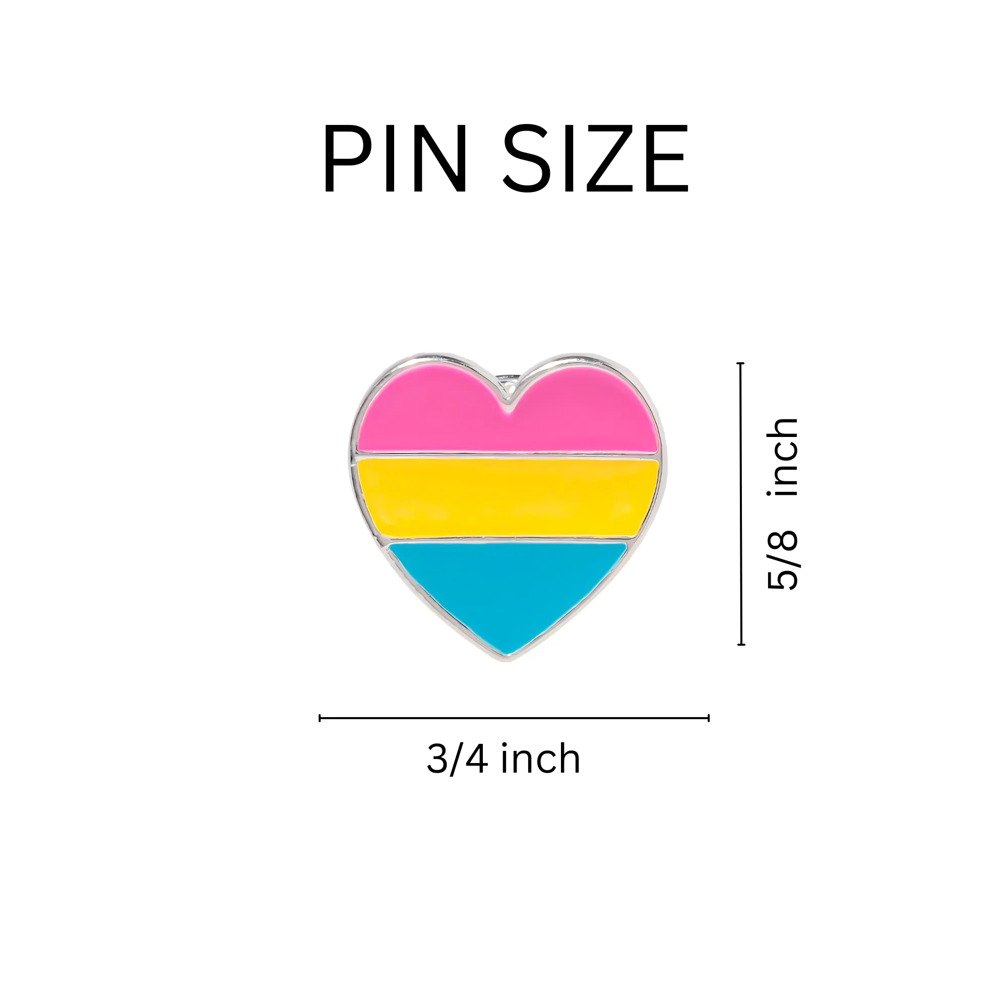 Pansexual Heart Pride Pins