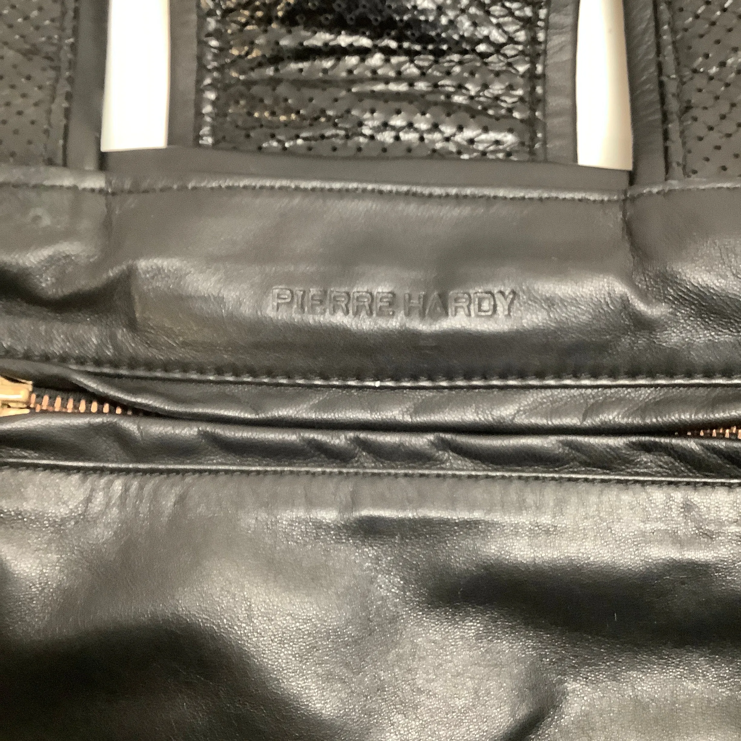 Pierre Hardy Black Perforated Leather Tote